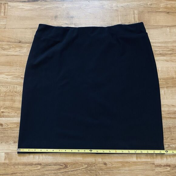 J. JILL XL Black Ponte Pencil Skirt A-Line Knee Length High Waist Stretch Slim - Picture 13 of 15